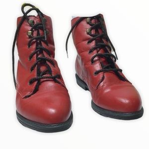 Canadian red leather booties